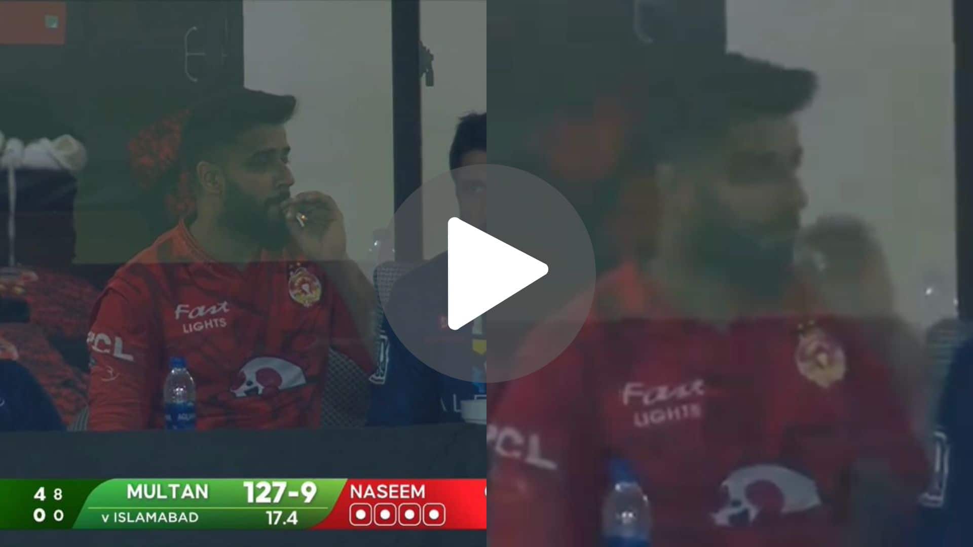 [Watch] Imad Wasim Caught 'Smoking' Following Stellar Bowling Show In PSL Final